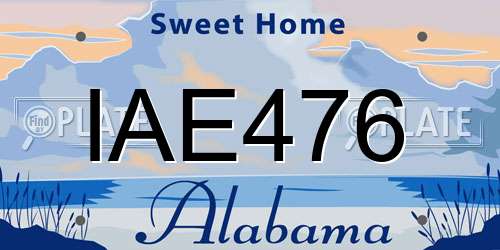 IAE476 Alabama License Plate