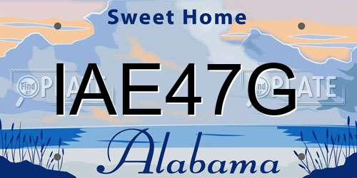 IAE47G Alabama License Plate