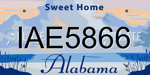IAE5866 Alabama License Plate