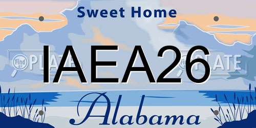 IAEA26 Alabama License Plate