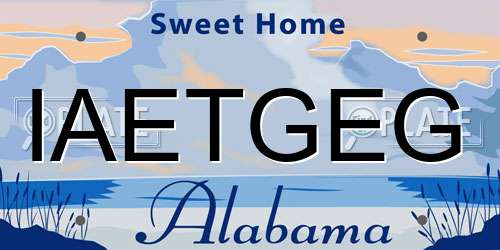 IAETGEG Alabama License Plate