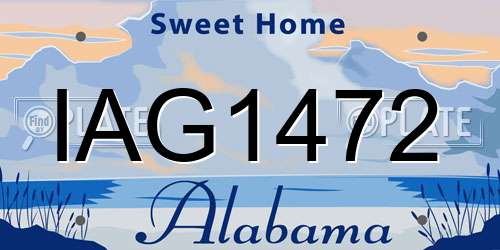 IAG1472 Alabama License Plate