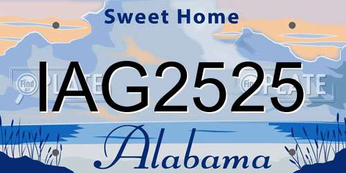 IAG2525 Alabama License Plate