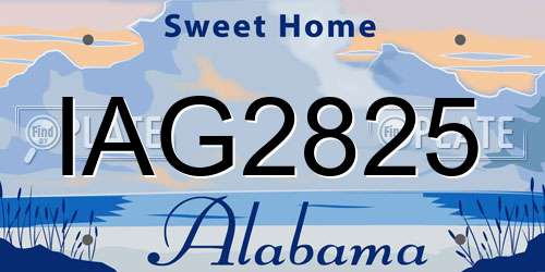 IAG2825 Alabama License Plate