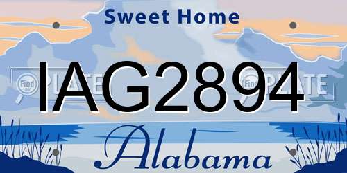 IAG2894 Alabama License Plate