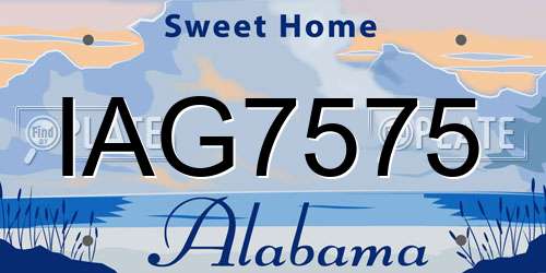 IAG7575 Alabama License Plate