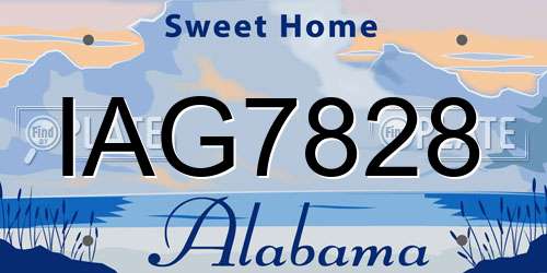 IAG7828 Alabama License Plate