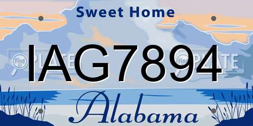 IAG7894 Alabama License Plate