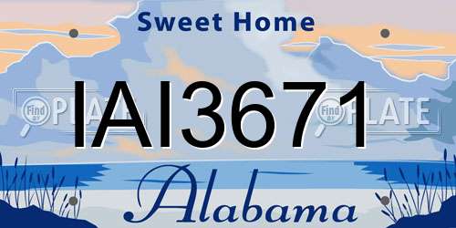 IAI3671 Alabama License Plate