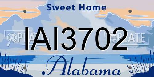 IAI3702 Alabama License Plate