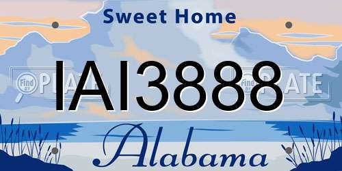 IAI3888 Alabama License Plate