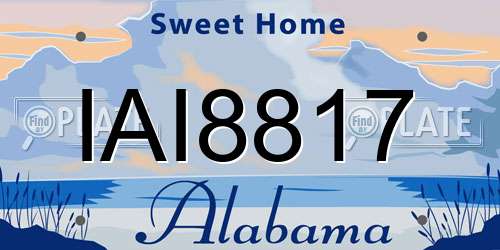 IAI8817 Alabama License Plate