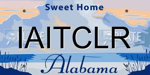 IAITCLR Alabama License Plate