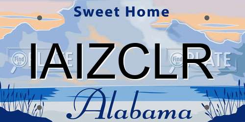 IAIZCLR Alabama License Plate