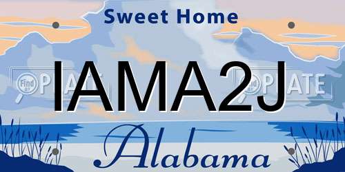 IAMA2J Alabama License Plate