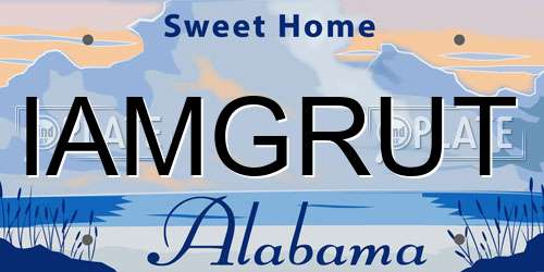 IAMGRUT Alabama License Plate