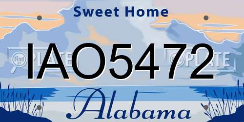 IAO5472 Alabama License Plate
