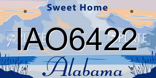 IAO6422 Alabama License Plate