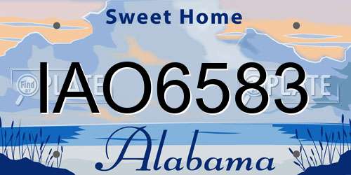 IAO6583 Alabama License Plate