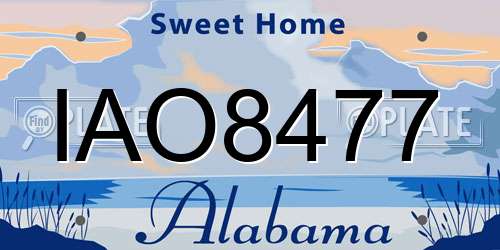 IAO8477 Alabama License Plate