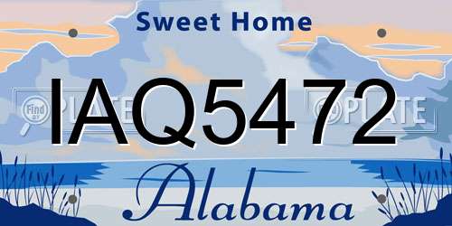 IAQ5472 Alabama License Plate