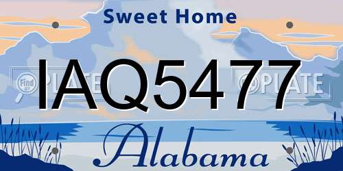 IAQ5477 Alabama License Plate