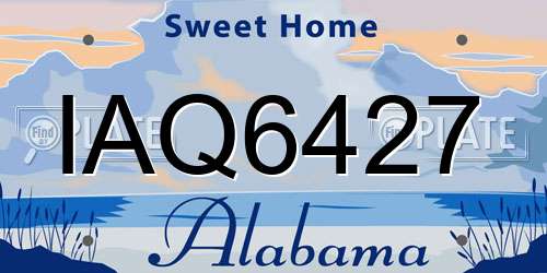 IAQ6427 Alabama License Plate