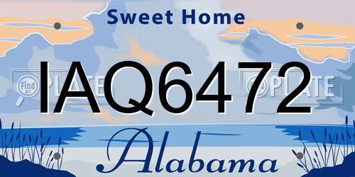 IAQ6472 Alabama License Plate