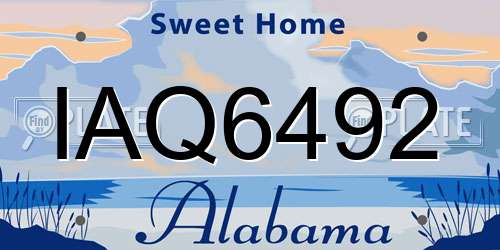 IAQ6492 Alabama License Plate