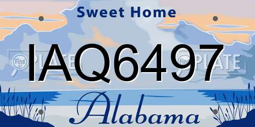 IAQ6497 Alabama License Plate