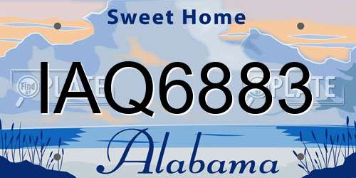 IAQ6883 Alabama License Plate