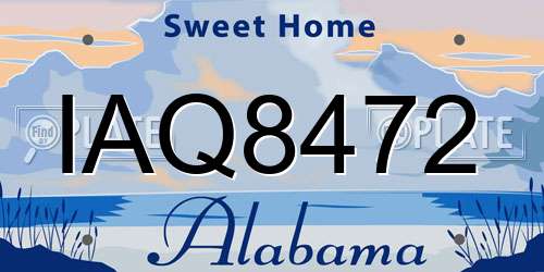 IAQ8472 Alabama License Plate