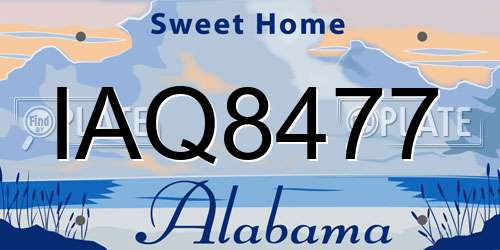 IAQ8477 Alabama License Plate