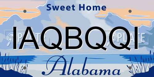 IAQBQQI Alabama License Plate