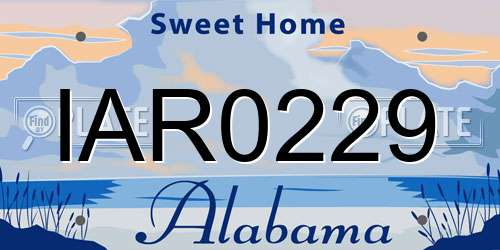 IAR0229 Alabama License Plate