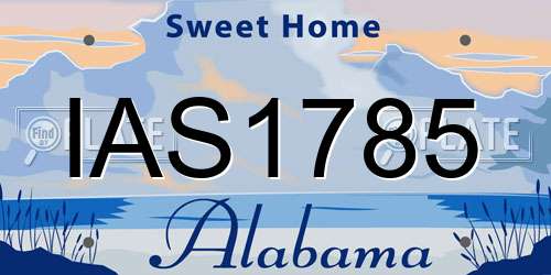IAS1785 Alabama License Plate