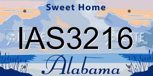 IAS3216 Alabama License Plate