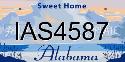 IAS4587 Alabama License Plate