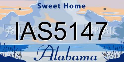 IAS5147 Alabama License Plate
