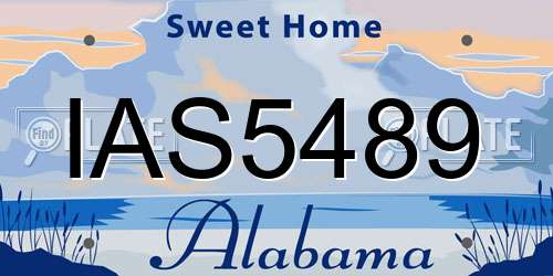 IAS5489 Alabama License Plate