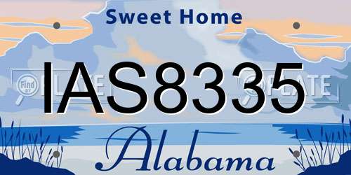 IAS8335 Alabama License Plate
