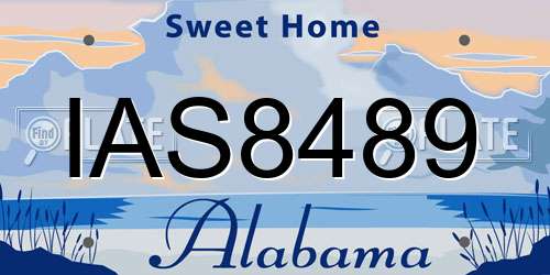 IAS8489 Alabama License Plate