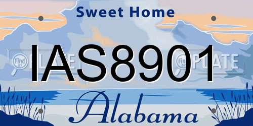 IAS8901 Alabama License Plate