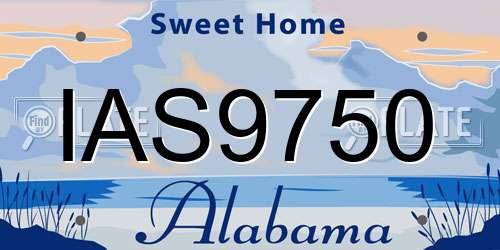 IAS9750 Alabama License Plate