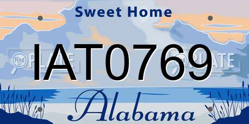 IAT0769 Alabama License Plate