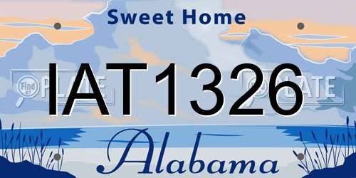 IAT1326 Alabama License Plate