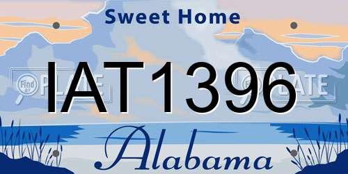 IAT1396 Alabama License Plate