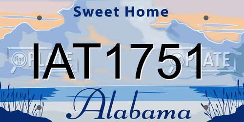 IAT1751 Alabama License Plate