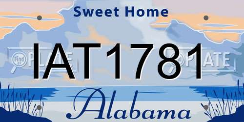 IAT1781 Alabama License Plate