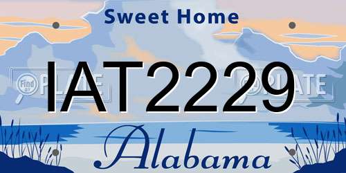 IAT2229 Alabama License Plate